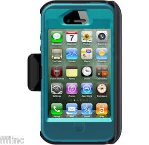 OTTERBOX DEFENDER CASE for iPHONE 4/4S Light Teal & Deep Teal w/ Belt 