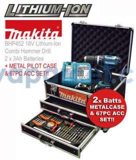 Makita BHP452 LXT 18v Li Ion Combi Drill 2 BATT + METAL  