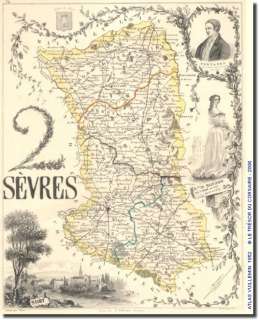   SUPERBE CARTE DES DEUX SEVRES   VUILLEMIN 1852 (DX26)
