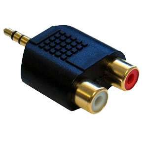 5mm Jack to 2 x RCA female Phono connector plug  
