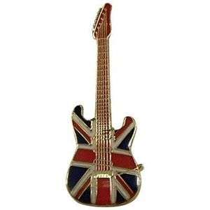   Fender Strat Electric GuitarTac Pin lapel Union Jack UK