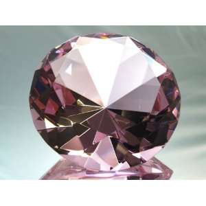    100mm Pink Crystal Diamond Jewel Paperweight