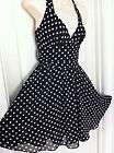 New TOPSHOP 50s Vintage Polka Dot Spotted Halterneck Dress Size 6 8 10 