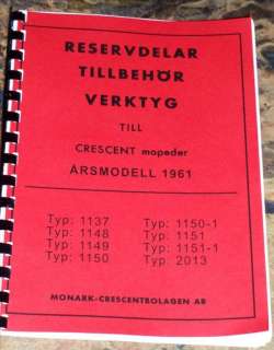 Crescent Mopeder Reservdelskatalog 1961 Saxoped Raketare