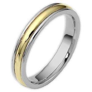   Two Tone 14 Karat Gold Comfort Fit Wedding Band Ring   4 Jewelry