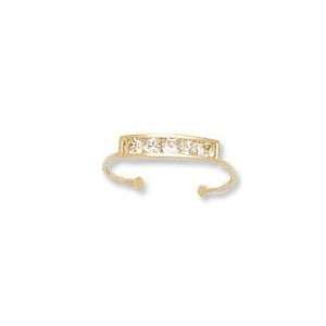  14k Cubic Zirconia Toe Ring (white gold) Jewelry
