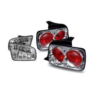 05 09 Ford Mustang Chrome CCFL Halo Projector Headlights + Tail Lights 