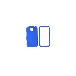 Lg Optimus M MS690 Rubberized Blue Snap on Cell Phone Cover Faceplate 