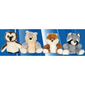 Forest Animal Plush Hand Puppets Kellytoy Raccoon Wolf Brown Bear 