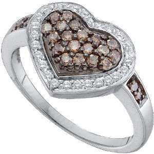  Graceful Heart Ring Beautifully Crafted in 14K White Gold 