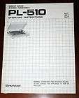 Pioneer PL 518x PL518 Owners Manual *Original*  