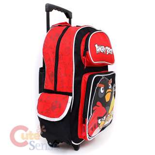 Rovio Angry Brids School Roller Backpack Rolling Lunch Bag 3 Birds 3 
