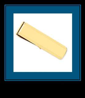 NEW 14K Yellow Gold Mens Engraveable Money Clip  