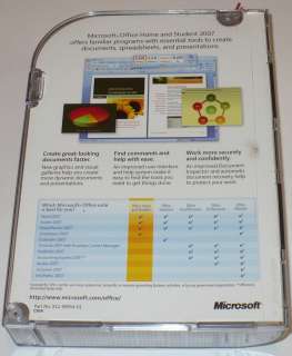 Microsoft MS Office 2007 Home and Student Full Retail   3 PCs   Excel 