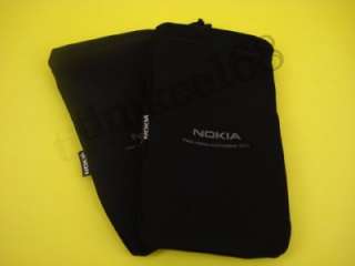 Black Suede Pouch Case Cover for Nokia E52, E63  
