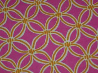 45x 2y17 Hot pink golden wedding rings cotton fabric 100% cotton 