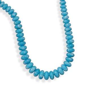 Silver 19 Inch Graduated Larimar Rondell Bead Necklace The Beads Range 