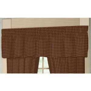   Gold Rustic Check, Fabric Curtain Valance 54 X 16 In.