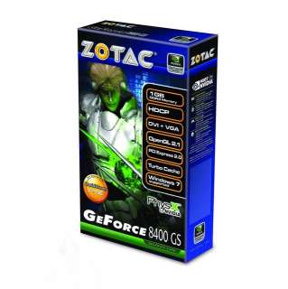 ZOTAC nVidia GeForce 8400GS 1GB DDR3 VGA/DVI/HDMI PCI Express Low 