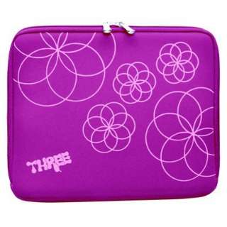 Three Chic Flower Netbook and iPad Sleeve   Purple product details 