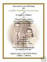 60) 50th GOLDEN WEDDING ANNIVERSARY PHOTO INVITATIONS  