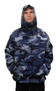Anorak Parka Hooded Jacket Unisex Midnight Sizes  
