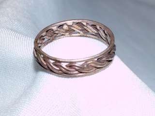 VINTAGE JEWELRY DOUBLE BRAIDED SILVER RING  