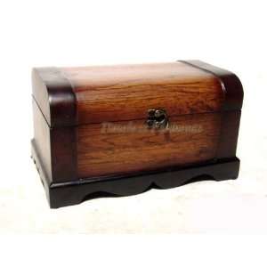  Wood Antique Finish Jewelry Box Chest Trunk Decor