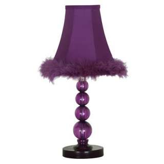 Fur Trimmed Shade Table Lamp   Purple.Opens in a new window