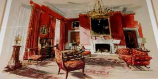 Signed JFK WHITE HOUSE Red Room Art, Jacqueline KENNEDY  