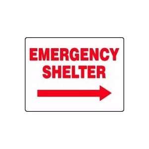  EMERGENCY SHELTER (ARROW RIGHT) Sign   18 x 24 .040 