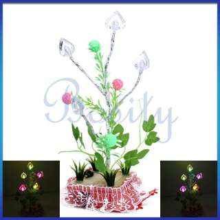 LED Artificial Plants Flowers Bonsai Multi colored Heart Light 