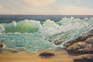   CALIFORNIA BEACH SEASCAPE OIL PAINTING LISTED W. EARLE BELL  