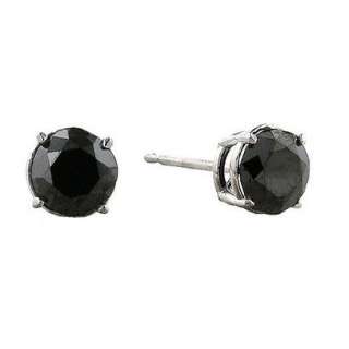 14K White Gold 1.5 ct. Black Diamond Stud Earrings product details 