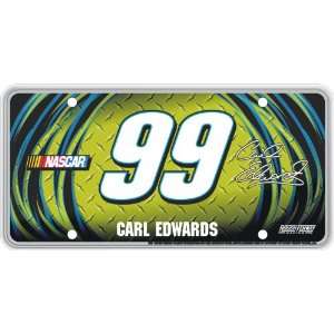  Race Plate Diamond Plate Series #99 Carl Edwards License 
