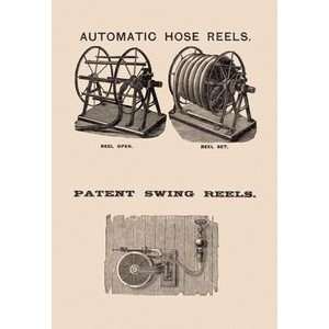  Automatic Hose Reels and Patent Swing Reels   12x18 Framed 