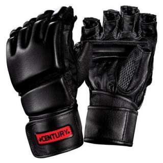 Century Mens Leather Wrap Gloves with Clinch Strap   Black/ Red 