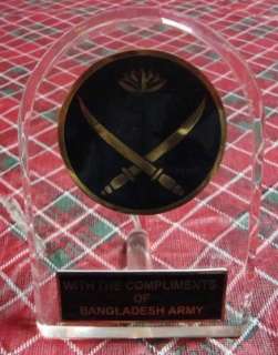 Bangladesh Army Appreciation Medal / Plaque / Award  