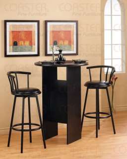 Set of 2 Metal Black Swivel Bar Stools/Chairs by Coaster 2398  