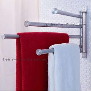 IKEA stainless steel towel holder 4 swivel bars bathroom rack rail 