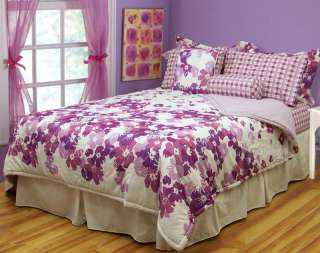 LAVENDER FLORAL BLOSSOMS PLAIDS GIRL TWIN BED IN A BAG  