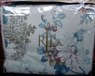   HOUSE Floral Blue Tan Full Queen Duvet Comforter Cover + Shams  