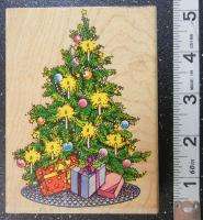 PENNY BLACK CHRISTMAS TREE CANDLE PRESENTS Rubber Stamp #734  