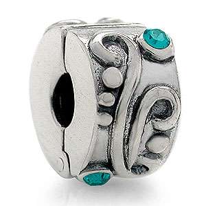 blue zircon crystal 925 silver charm bead lock bk0054721