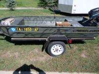 1994 Crestliner Bass Fishing Boat with Trailer and 9.8 Horse Mercury 
