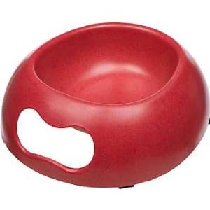  Planet  Oval Bamboo Dog Bowl in Red