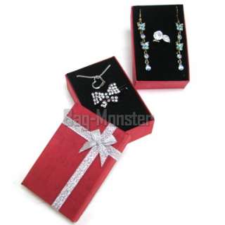 Red Jewelry Gift Box Earring Necklace Ring Boxes #2 2  