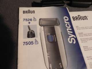 BRAUN SYNCRO ELECTRIC SHAVER MODEL 7505 LOCKABLE HEAD W TRIMMER MADE 