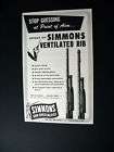 Simmons Ventilated Rib skeet trap gun 1953 print Ad