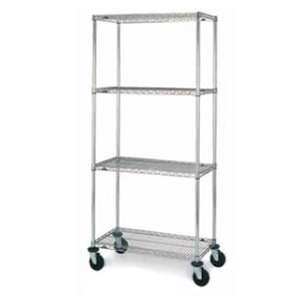   Mobile Wire Shelving Unit with Rubber Casters 21 x 36 x 69 Home